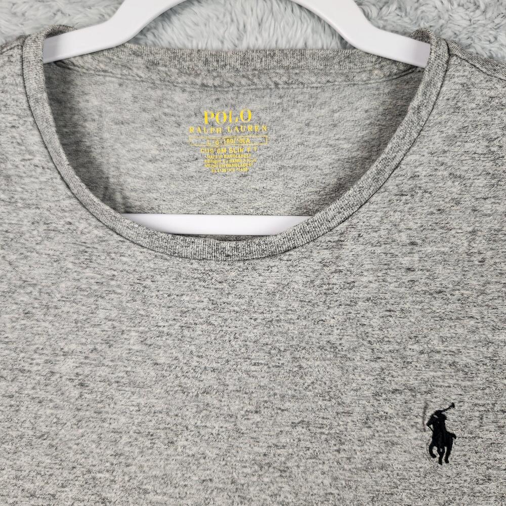 Polo Ralph Lauren Shirt Mens Large Gray Custom Slim Fit Small Pony Logo Classic